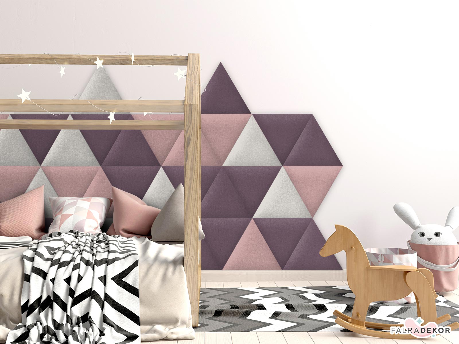 Falradekor Girl Room Triangle Colorful