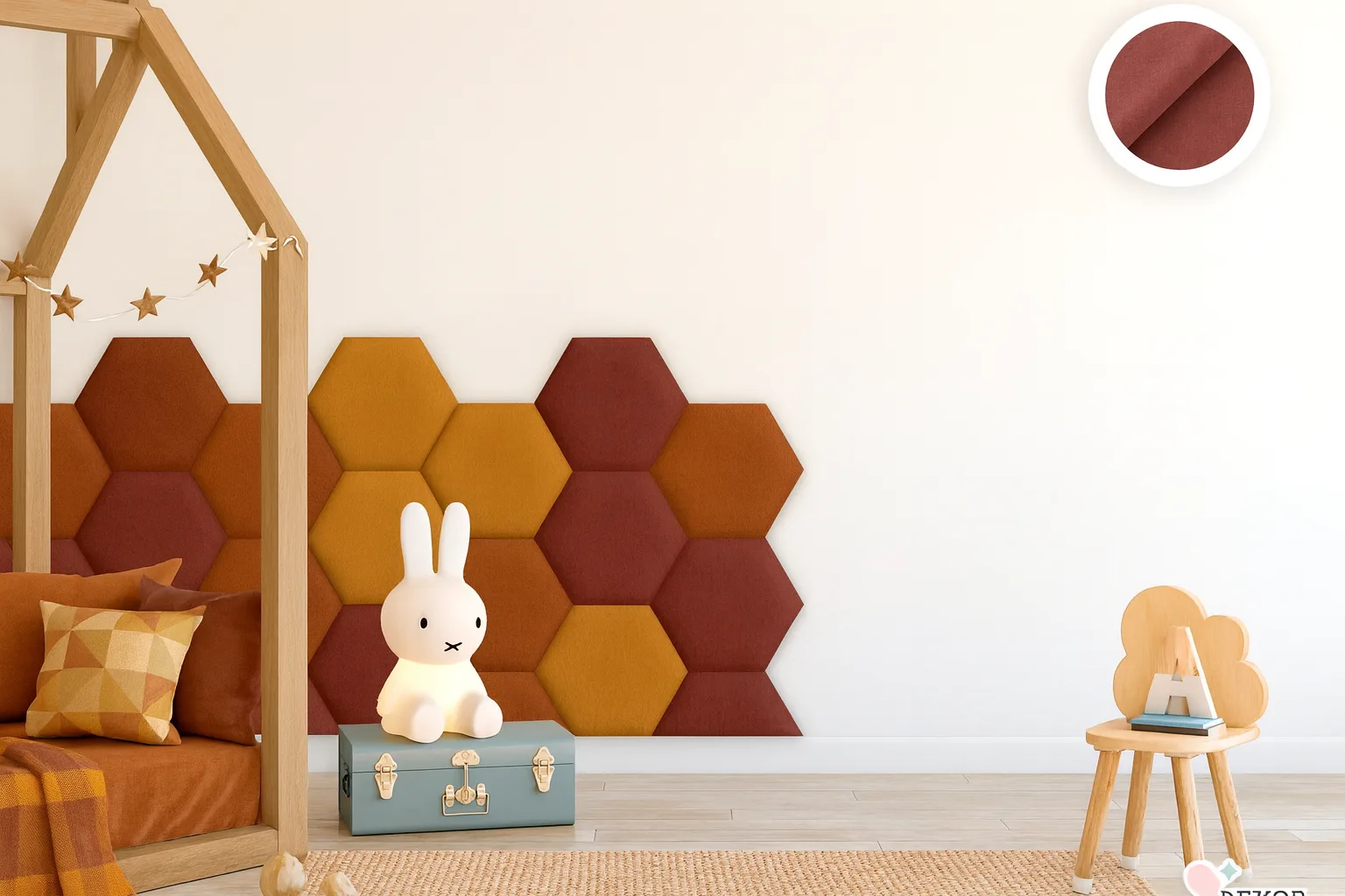 őszi Honeycomb bársony falpanel – Soft touch
